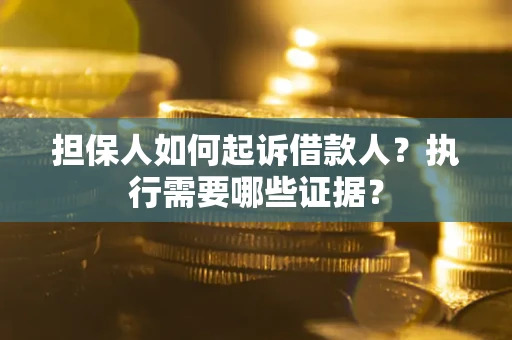武汉担保人如何起诉借款人？执行需要哪些证据？