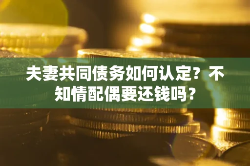 武汉夫妻共同债务如何认定？不知情配偶要还钱吗？