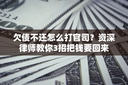 武汉欠债不还怎么打官司？资深律师教你3招把钱要回来